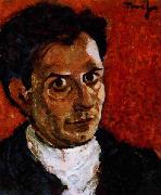 Self-portrait. Oil on cardboard, 0.410 x 0.360. Nicolae Tonitza
